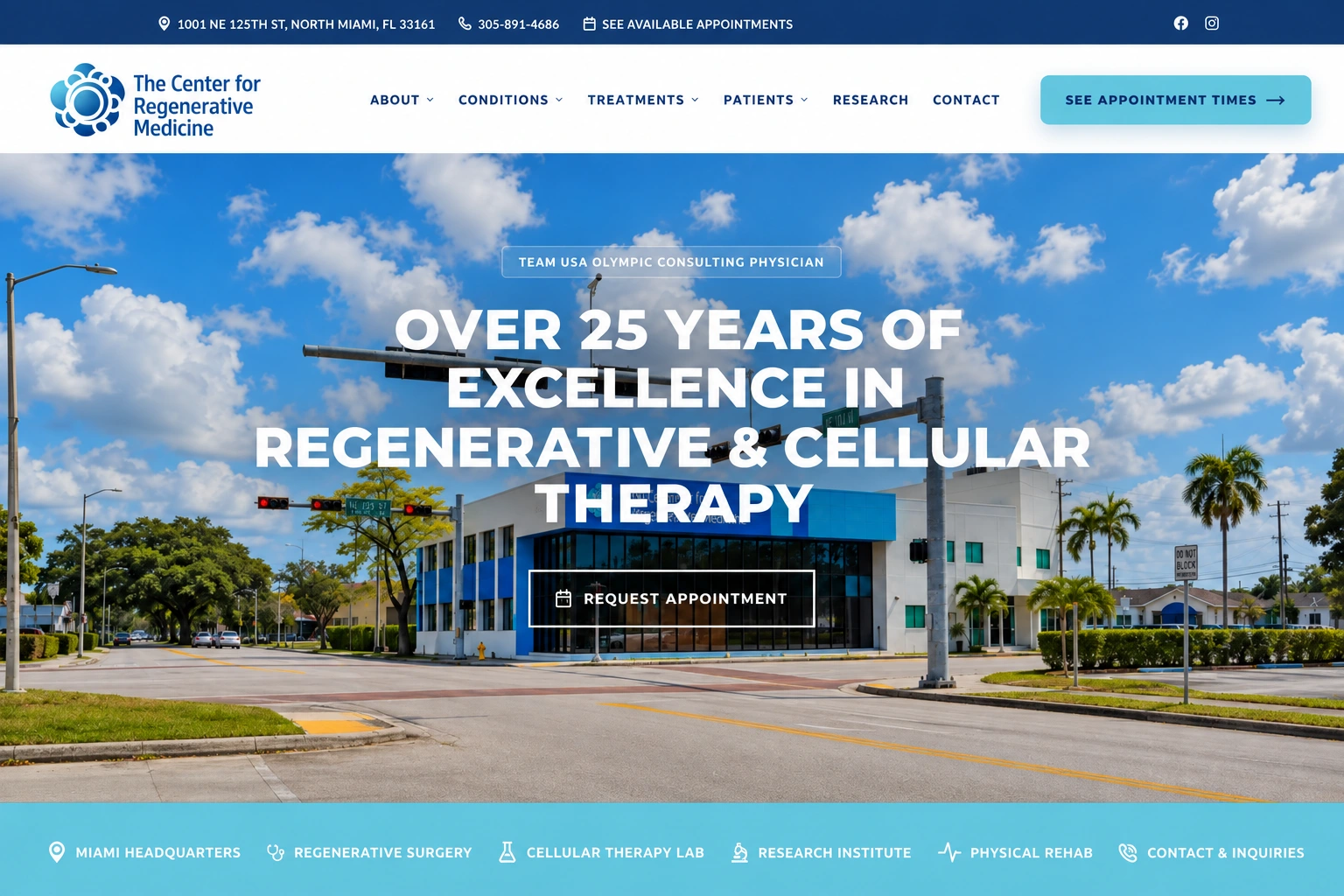 Center for Regenerative Medicine website after the MedMagic redesign